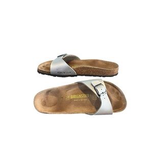 Birkenstock Madrid Birko-Flor in silver color Orthopedic slippers sandals 38